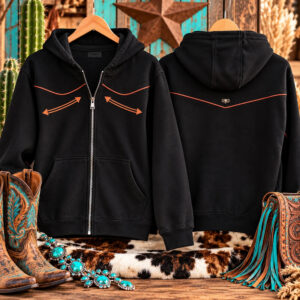 Embroidered Black Hoodie