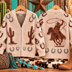 Western Knitted Sweater Cowboy