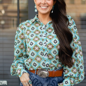 Turquoise Medallion Blouse
