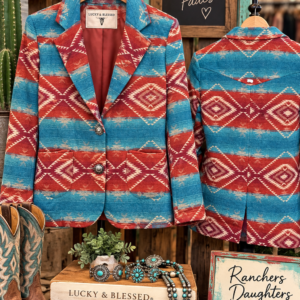 Turquoise Rust Aztec Western Jacket