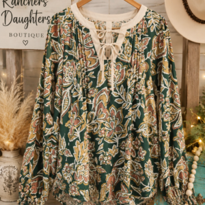 Boho Printed Green Blouse