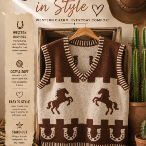 Western Horse Knit Vest