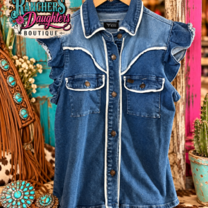 Denim Darling Ruffle Sleeve Top