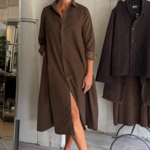 Relaxed Midi Dress In Teak