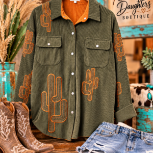 Desert Cactus Embroidered Reversible Jacket