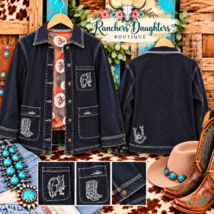 Western Detail Button Down Denim Jacket