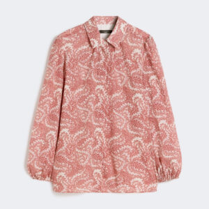 WEEKEND MAX MARA PRINTED COTTON VOILE SHIRT IN CHERRY