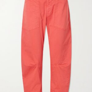 Shon Cotton-Blend Twill Pants In Vintage Red