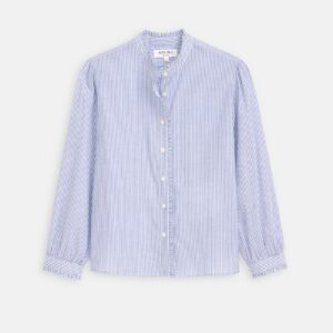 ALEX MILL CHANTILL STRIPED RUFFLE SHIRT IN VOILE