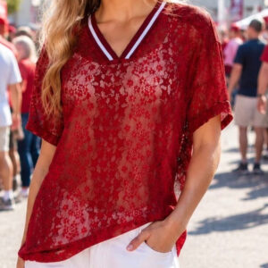 Western Lace Top Print