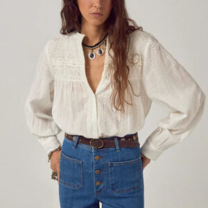 MAISON HOTEL PAOLI BLOUSE IN SAPORE DI SALE BIANCO