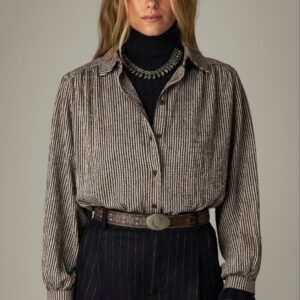 Claude Shirt In Coffee Stripes